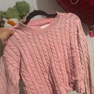 Aerie Blush Cable Knit Sweater